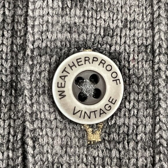 Weatherproof Vintage 1/4 Button Up Pullover Sweater Men’s L Gray Fleece Lined - Picture 9 of 11